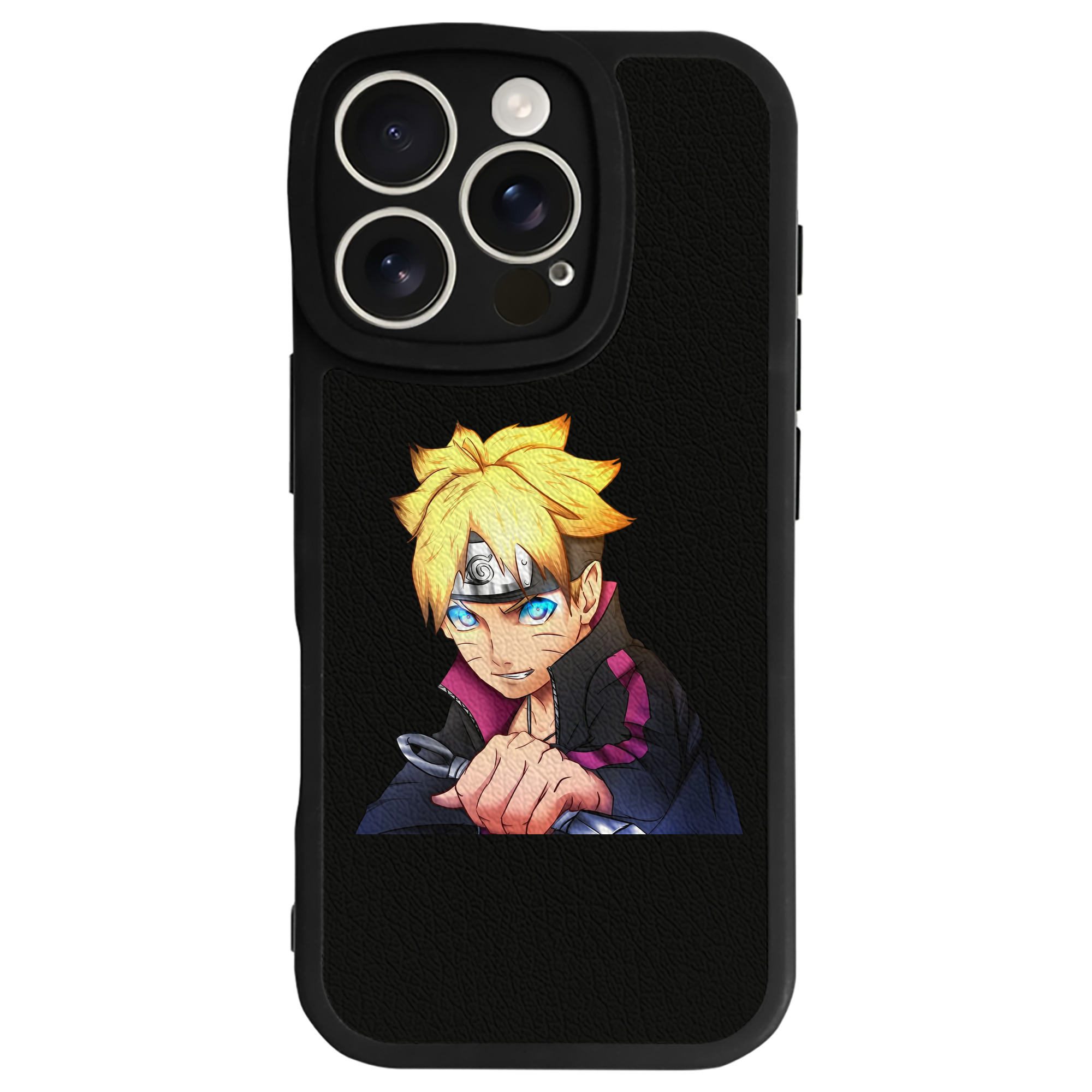 （画像用） NARUTO -ナルト- うずまき ボルト Uzumaki Boruto 【iPhone 16シリーズ対応】シリコンスマホケース（レザー調） 材質：シリコン
